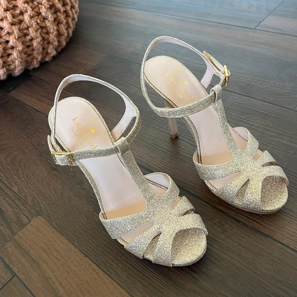 Kate Spade Elegant Gold Strappy Heels - Picture 3 of 4